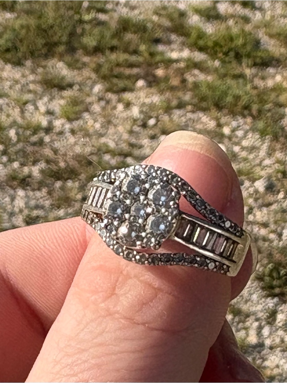 JTV Bella Luce Sterling Silver Multi-Stone Cluster Ring